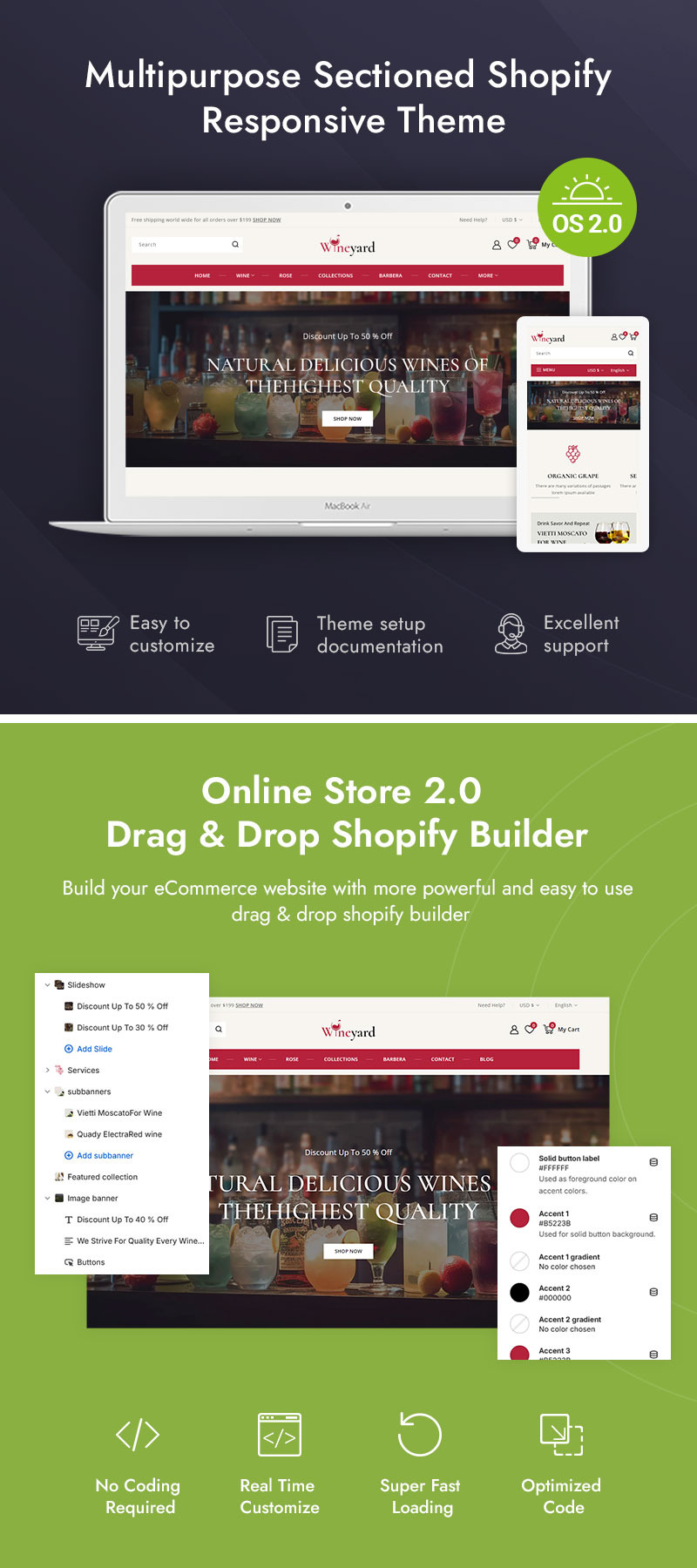 Wineyard - Tema responsivo para Shopify 2.0 para vinhedos e lojas de vinhos - Features Image 1