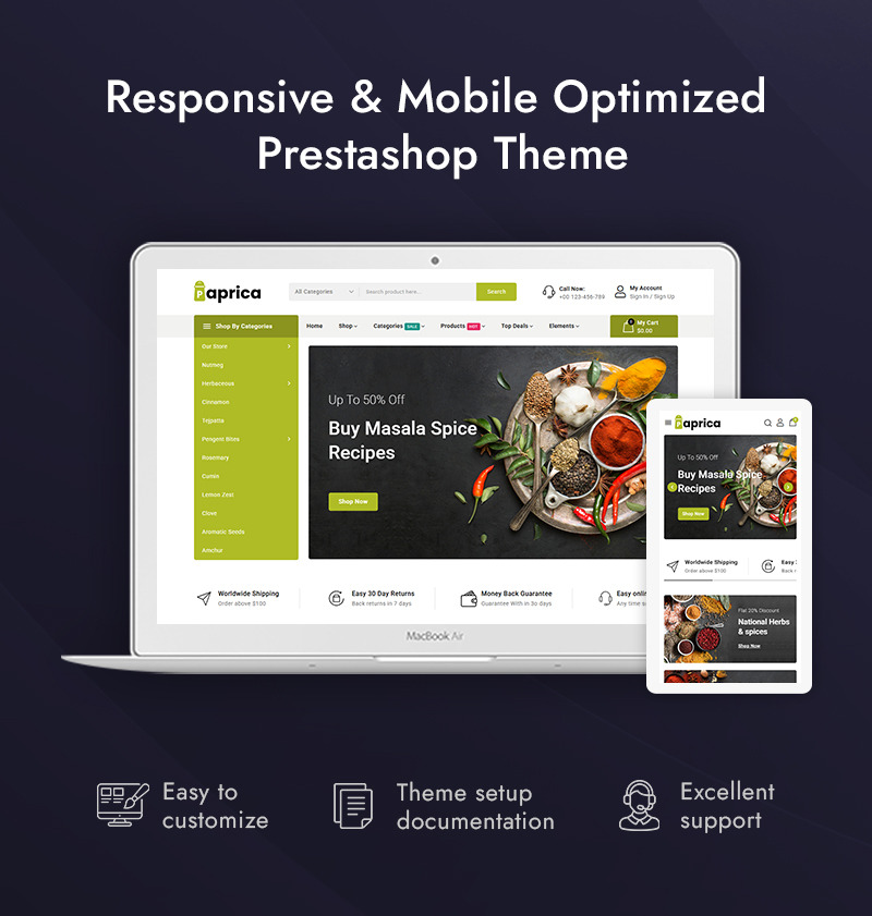 Paprica - 香料食品店 Prestashop 响应式主题 - Features Image 1