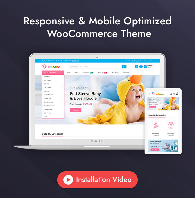 Kidzone - Kids Care and Toys Store Elementor WooCommerce Responsive Theme - Features Image 1