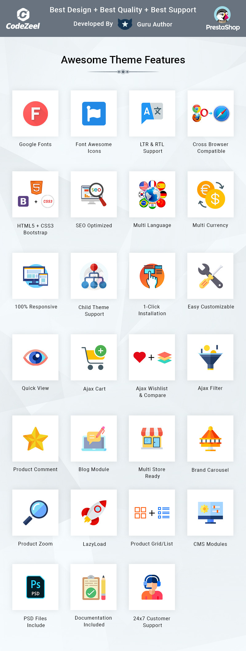 Hairclue - Hair Salon, Extension & Wig Store Prestashop Reponsive Theme - Features Image 1