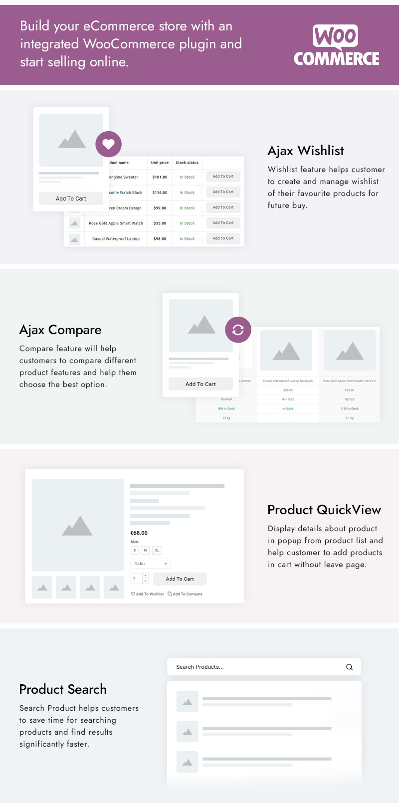 Footflops - Tema de WooCommerce para tienda de zapatos en línea - Características Imagen 2