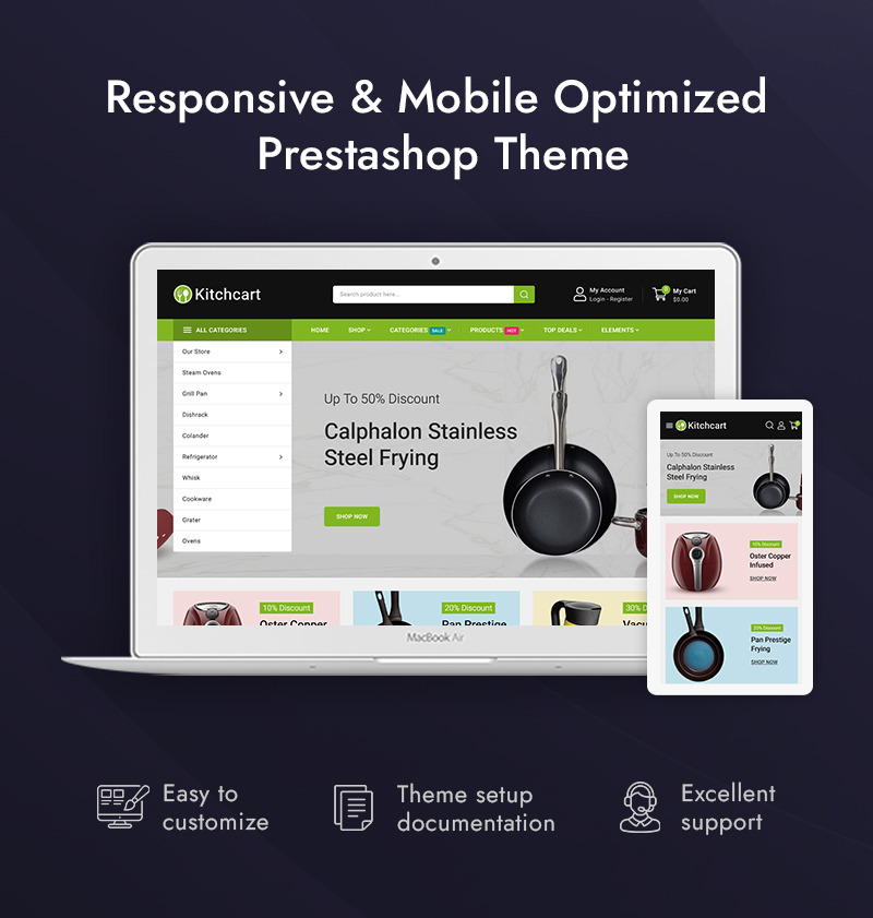 Kitchcart - Thème Prestashop responsive pour boutique d'électroménager (cuisine et maison) - Caractéristiques de l’image 1