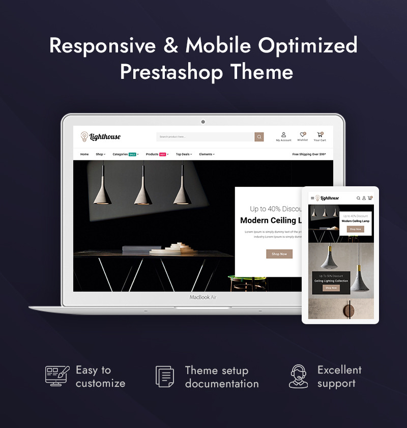 LightHouse - Lighting Store PrestaShop Responsive Theme - Features Image 1