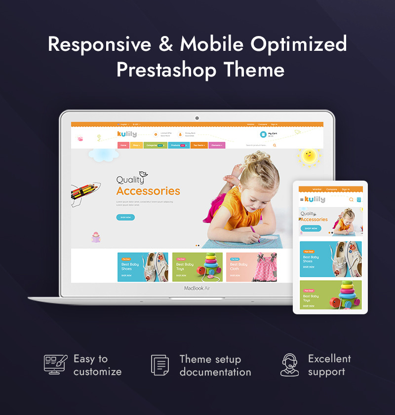 Kulily - 儿童时尚和玩具商店 PrestaShop 响应式主题 - Features Image 1