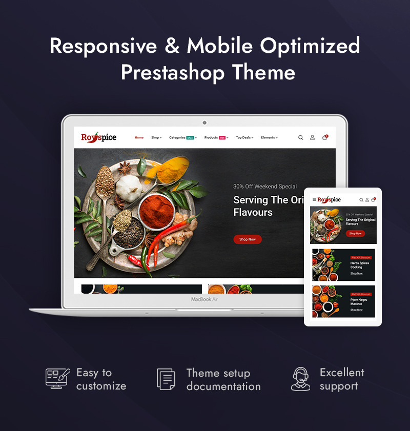 Royspice - 在线香料商店 Prestashop 响应式主题 - Features Image 1