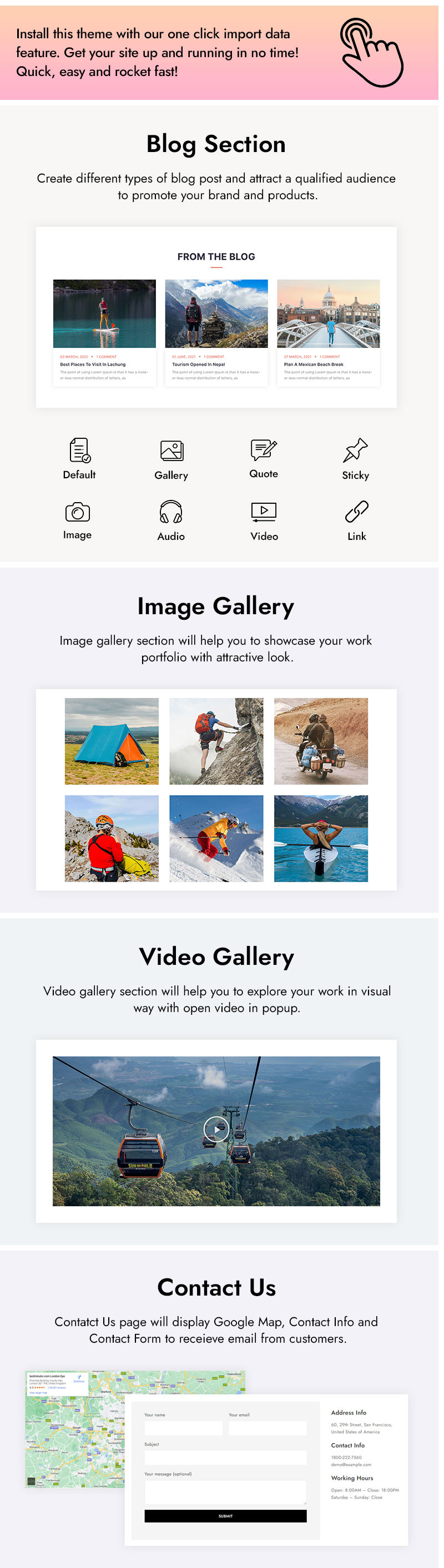 Traipsel - Turistika a cestovní kancelář Elementor WordPress Téma - Features Image 4
