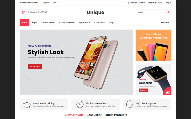 Unikalny - szablon strony internetowej sklepu elektronicznego i cyfrowego - Obraz funkcji 1