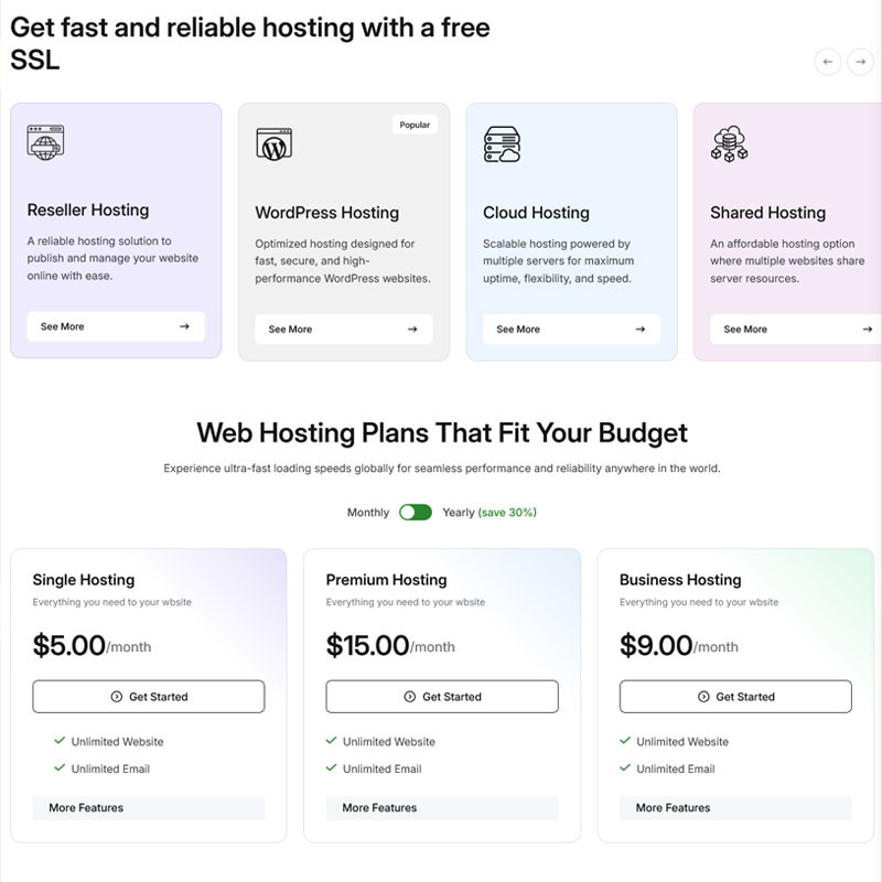 Tema di hosting WHMCS e HTML di Hostvibe - Caratteristiche Immagine 1