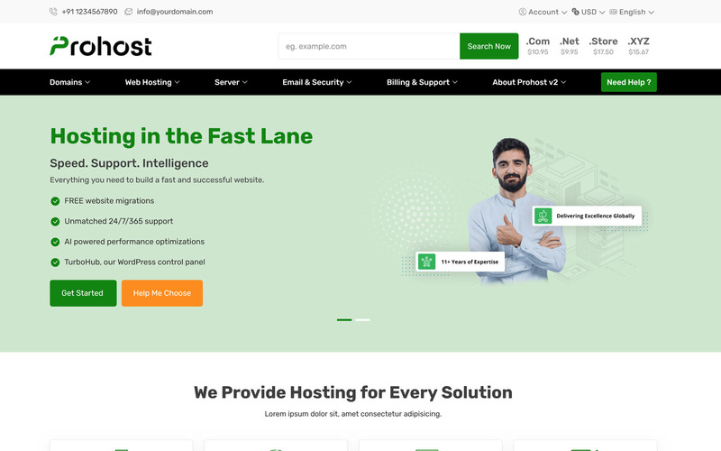 Prohost New WHMCS Theme – Modern, Responsive, and Built for Hosting Excellence - Features Image 1