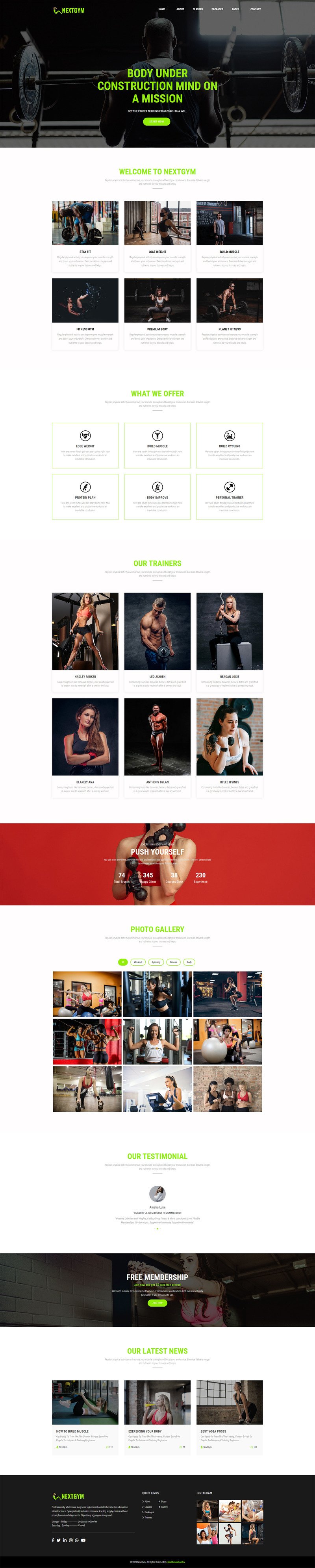 NextGym - 健身房、健身和瑜伽 HTML 模板 - Features Image 1