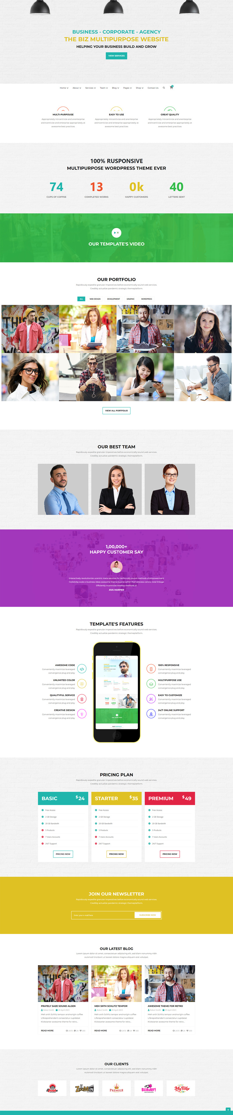 The Biz - 商业、公司、代理 HTML 模板 - Features Image 1