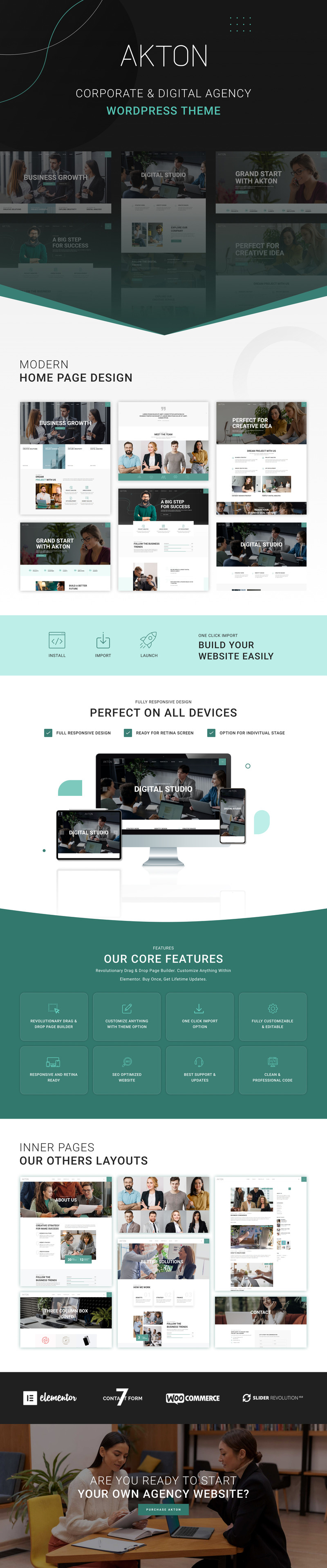 Akton - Business Agency WordPress Theme - Features Image 1
