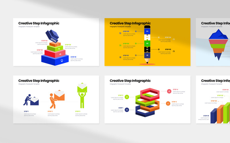 Kreativer Schritt Infografik PowerPoint-Vorlage - Eigenschaften Bild 1