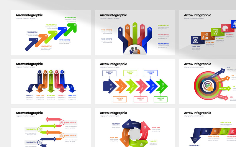 Modello di presentazione infografica freccia - Caratteristiche Immagine 2