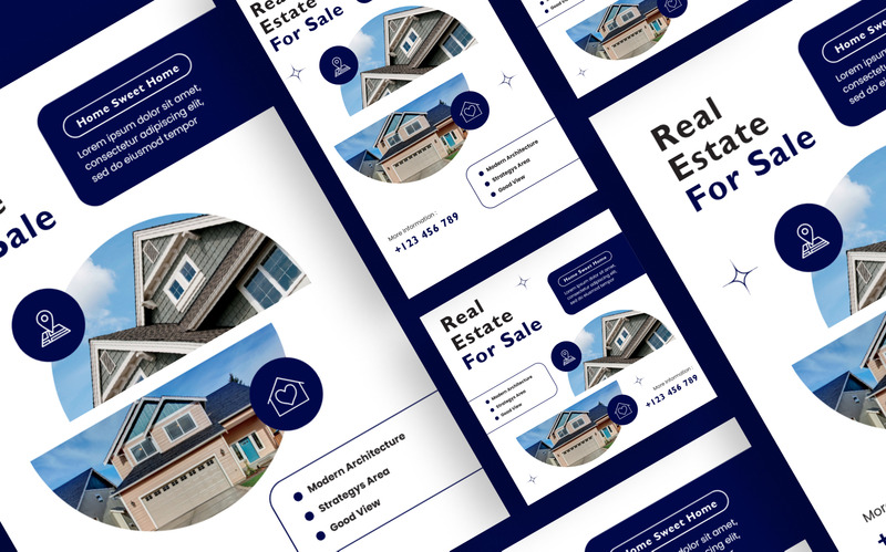 Modèle de Flyer de marché immobilier propre - Caractéristiques de l’image 2
