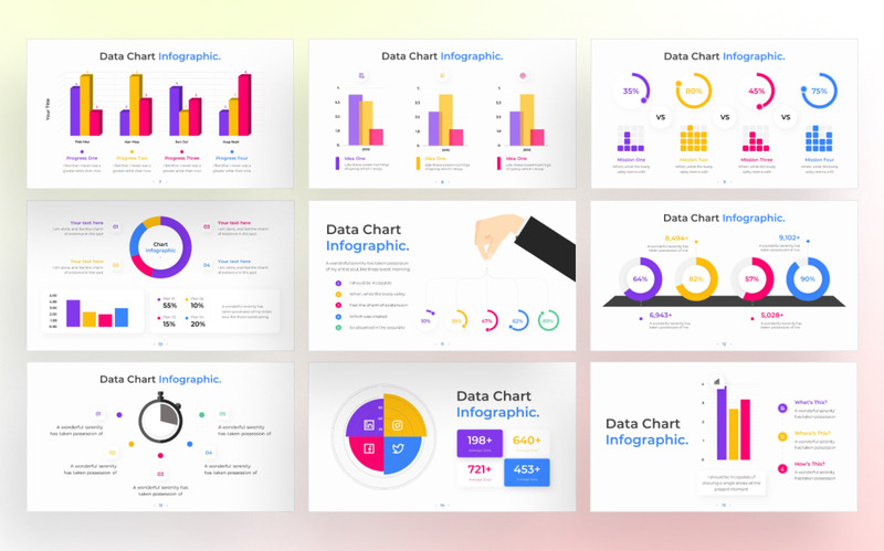 Data Chart PowerPoint Infographic Template - TemplateMonster