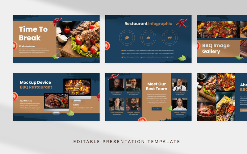 Barbeque Restaurant PowerPoint Template - Features Image 1