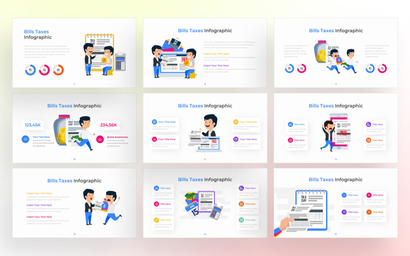 Modello di infografica PowerPoint sulle tasse - Caratteristiche Immagine 2