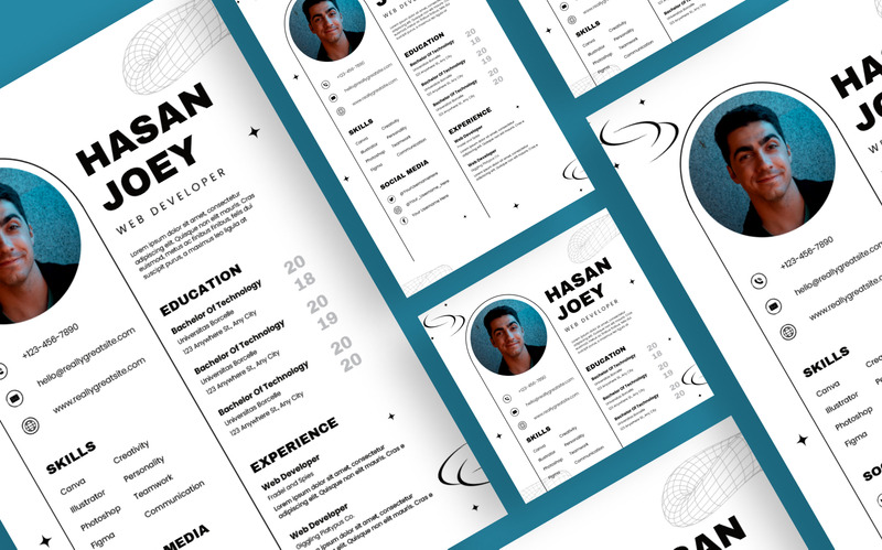 Web Developer Resume CV Set Template - Features Image 2