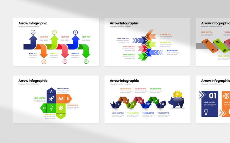 Modello di presentazione infografica freccia - Caratteristiche Immagine 1