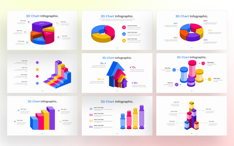 Modello di infografica PowerPoint grafico 3D - Caratteristiche Immagine 2