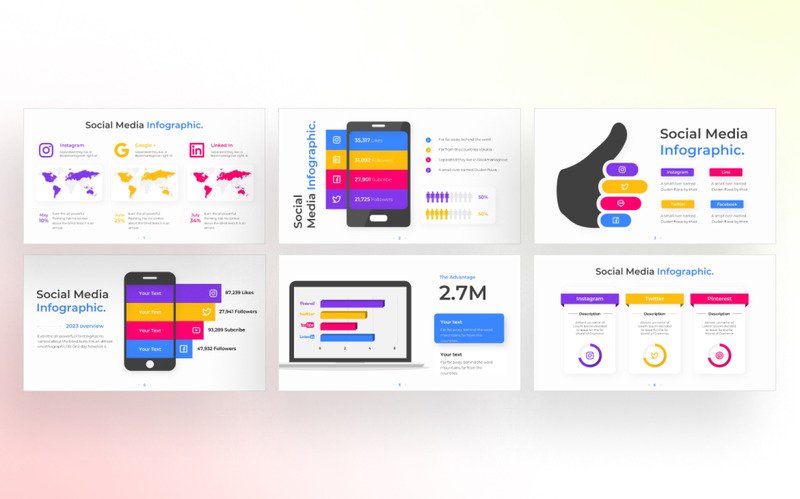Social Media PowerPoint Infographic Template - Features Image 1