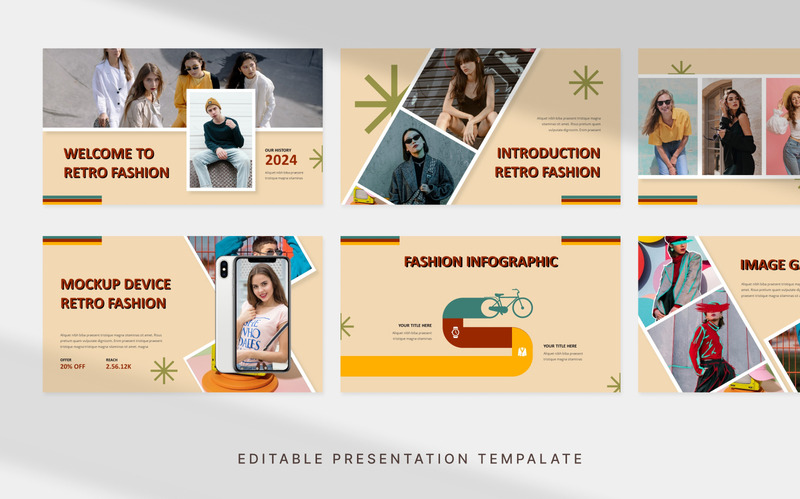 Modelo de apresentação de moda retrô - Features Image 1