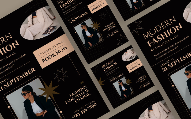 Black Modern Fashion Discount Flyer Template - Features Image 2