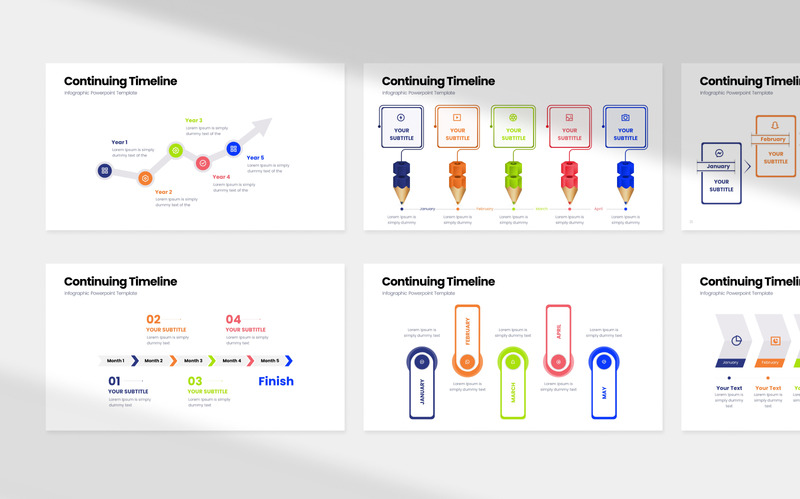 Modèle de présentation infographique de la chronologie continue - Caractéristiques de l’image 1