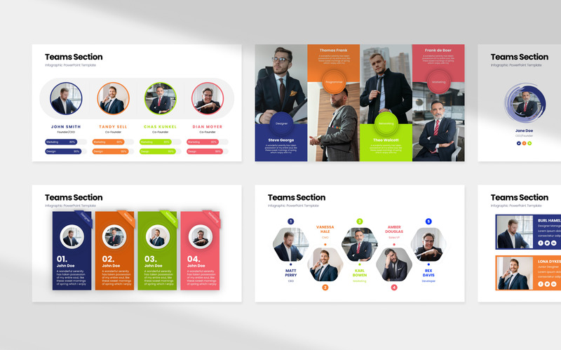 Teams Section Presentation Template - Features Image 1