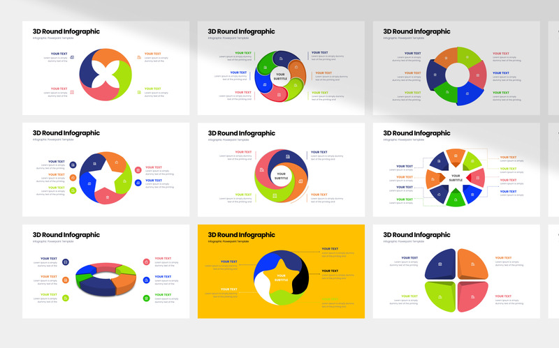 Modello di presentazione infografica rotonda 3D - Caratteristiche Immagine 2
