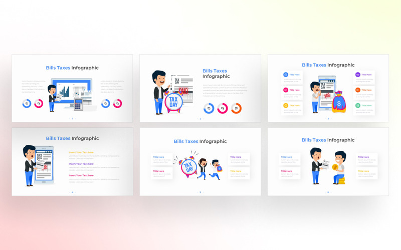 Modello di infografica PowerPoint sulle tasse - Caratteristiche Immagine 1