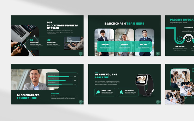 Modello di presentazione Blockchain moderno - Caratteristiche Immagine 1