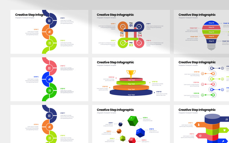 Kreativer Schritt Infografik PowerPoint-Vorlage - Eigenschaften Bild 3