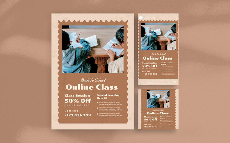 Class Session Online Course Advertisement Flyer Template - Features Image 1