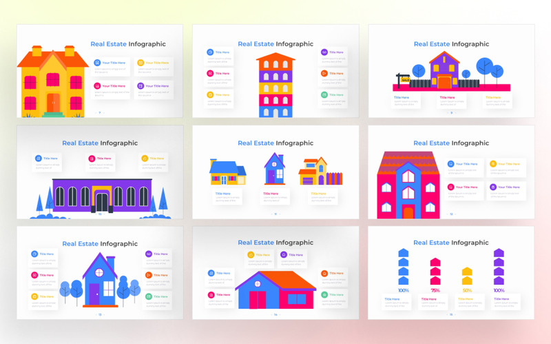 Modello di infografica PowerPoint immobiliare - Caratteristiche Immagine 2