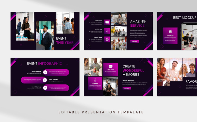 Modèle PowerPoint de organisateur d'événements créatifs - Caractéristiques de l’image 1