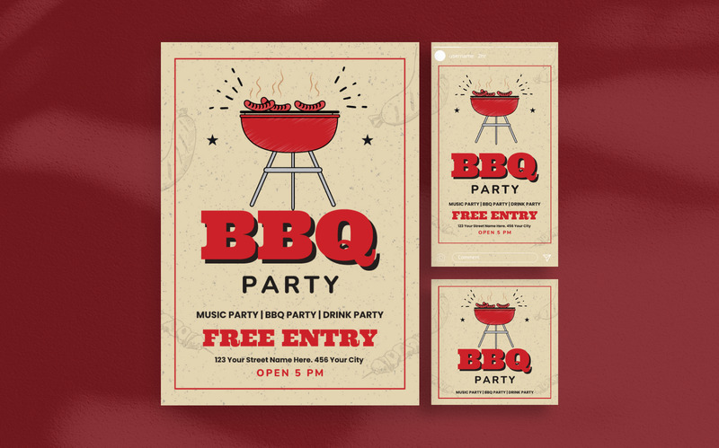 Ücretsiz Giriş Barbekü Partisi Broşür Şablonu - Features Image 1