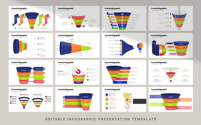 Modèle de présentation d'infographie d'entreprise d'entonnoir - Caractéristiques de l’image 4