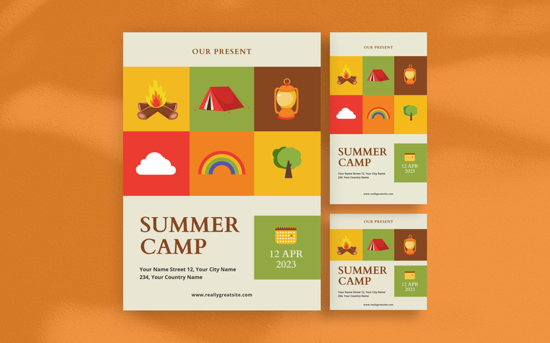 Illustrative Summer Camp Flyer Template - Features Image 1