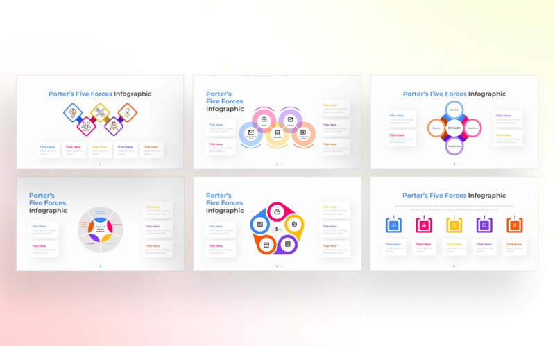 Modello di infografica PowerPoint delle cinque forze di Porter - Caratteristiche Immagine 1