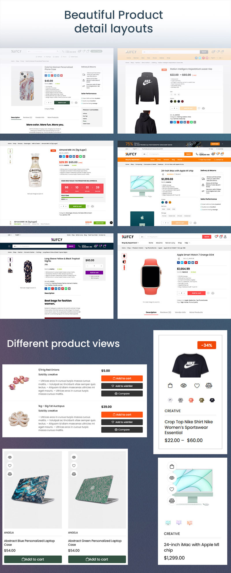 Jurcy - Multipurpose & Multi-vendors Marketplace WooCommerce WordPress Theme. - Features Image 3