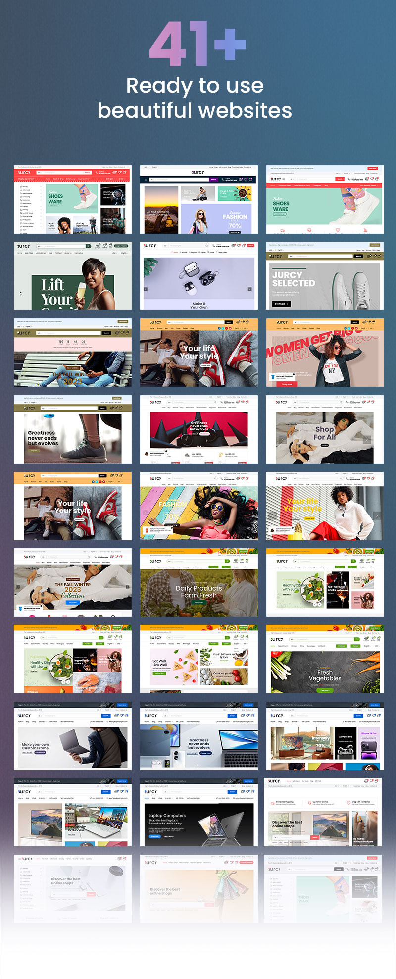 Jurcy - Multipurpose & Multi-vendors Marketplace WooCommerce WordPress Theme. - Features Image 1