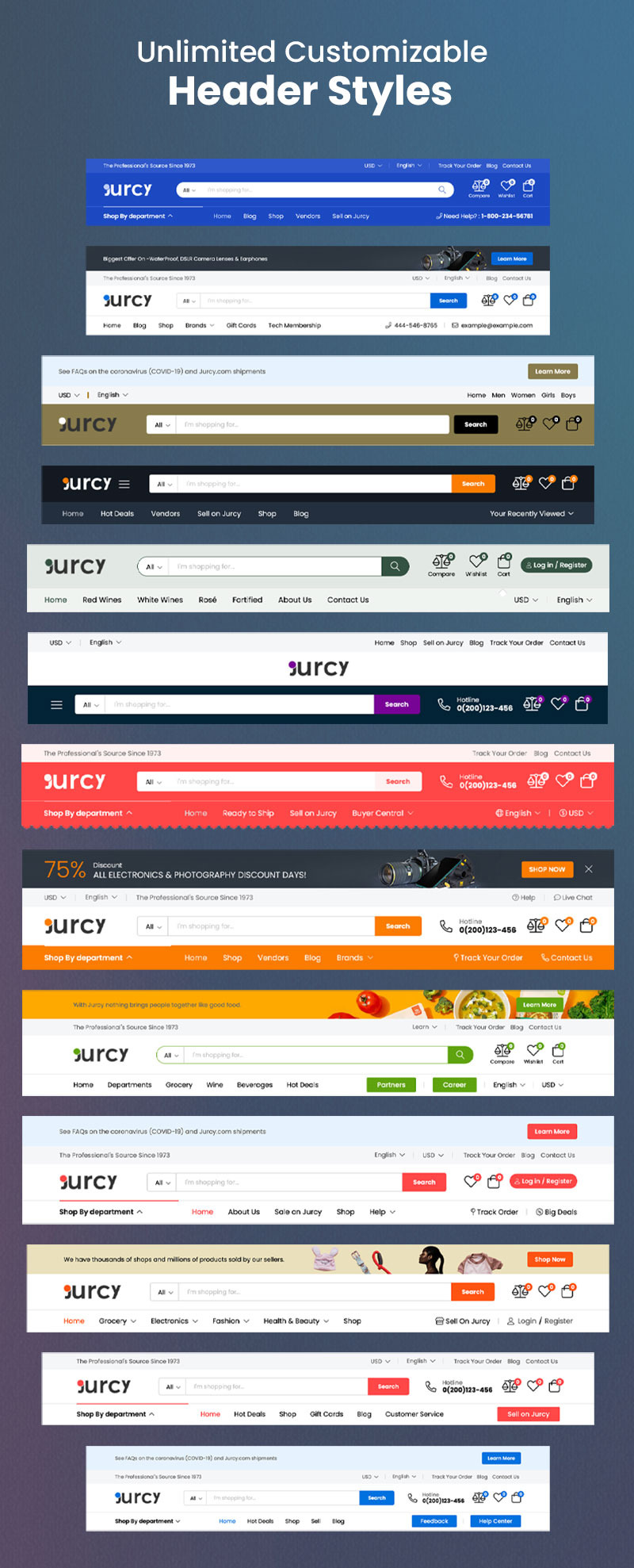Jurcy - Multipurpose & Multi-vendors Marketplace WooCommerce WordPress Theme. - Features Image 5