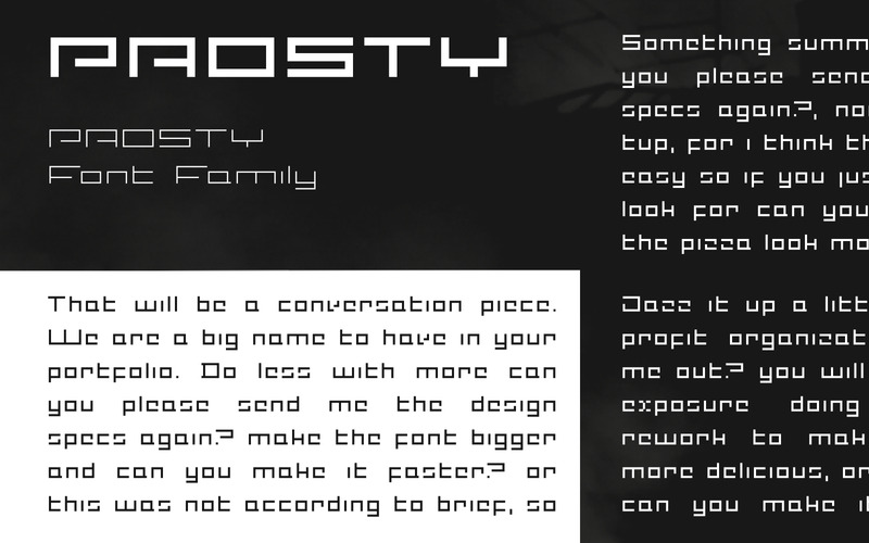 PROSTY - Familia de fuentes minimalistas y geométricas - Características Imagen 2