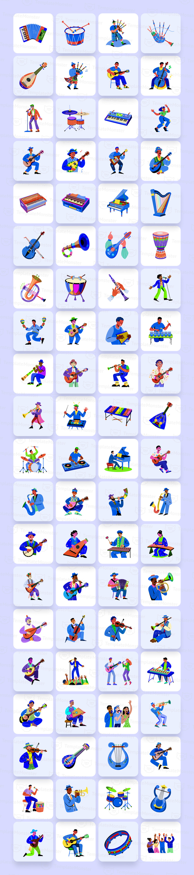 Музыкальный векторный набор иллюстраций - Features Image 1