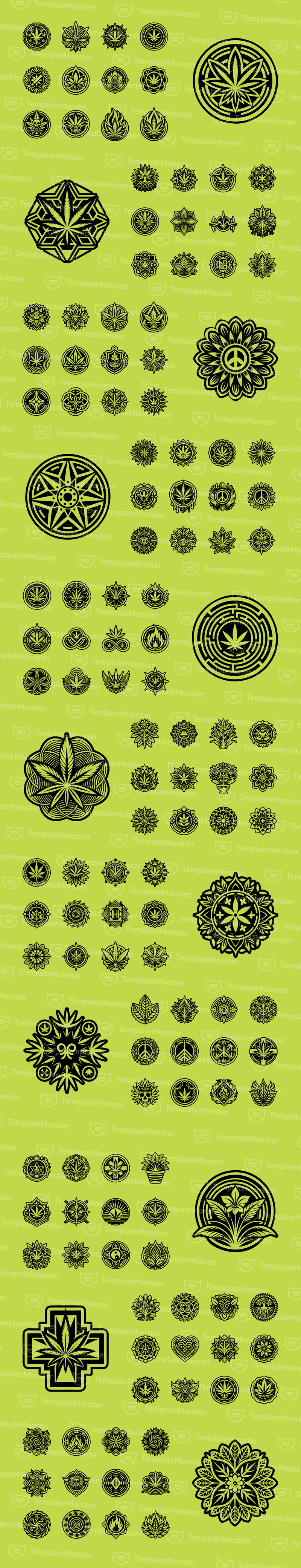 Cannabis en wiet symbolenset - Features Image 1