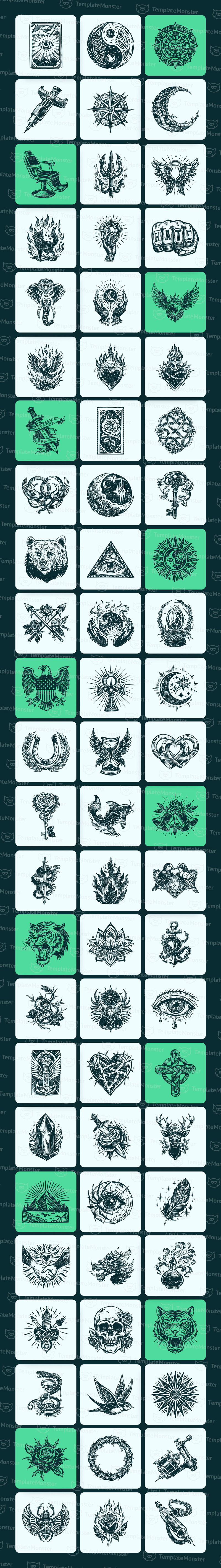 Vintage Tattoo Illustration Set - Features Image 1