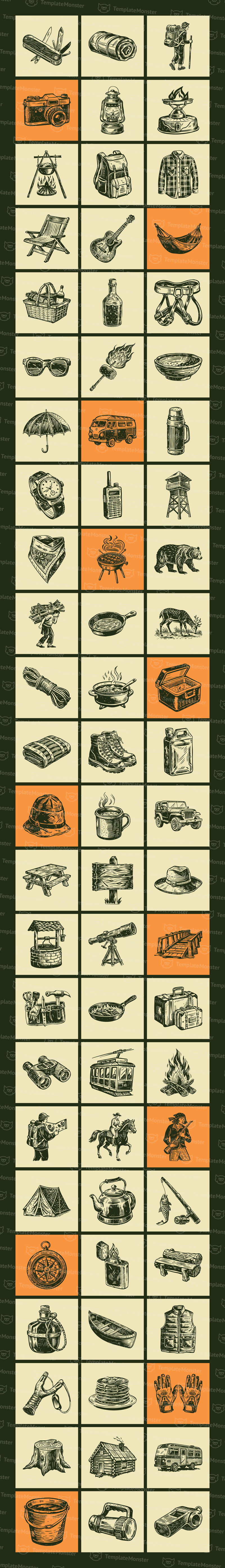 Vintage Camping Illustration Set - Features Image 1