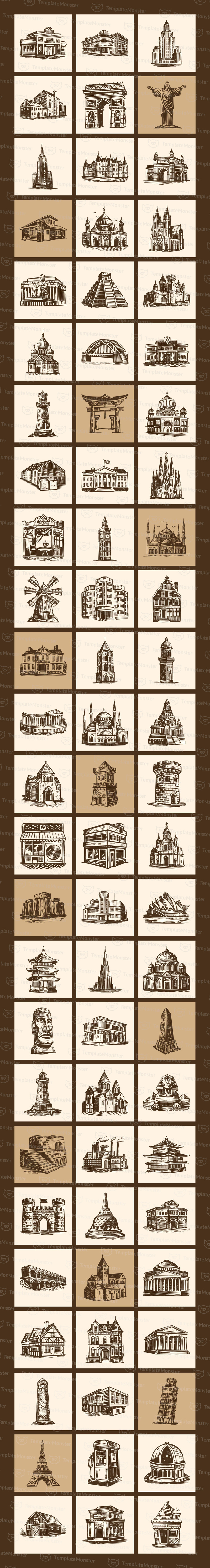 Vintage Building Illustration Set - Features Image 1